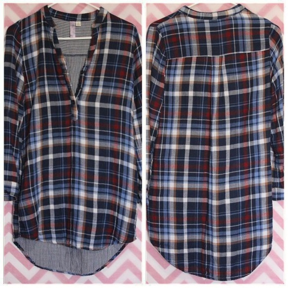 Alya Flannel Hi-Low Tunic Size S